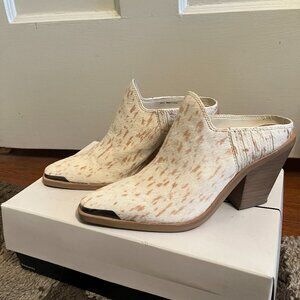 Dolce Vita Fawn Calf Hair Pointed Toe Mule Booties